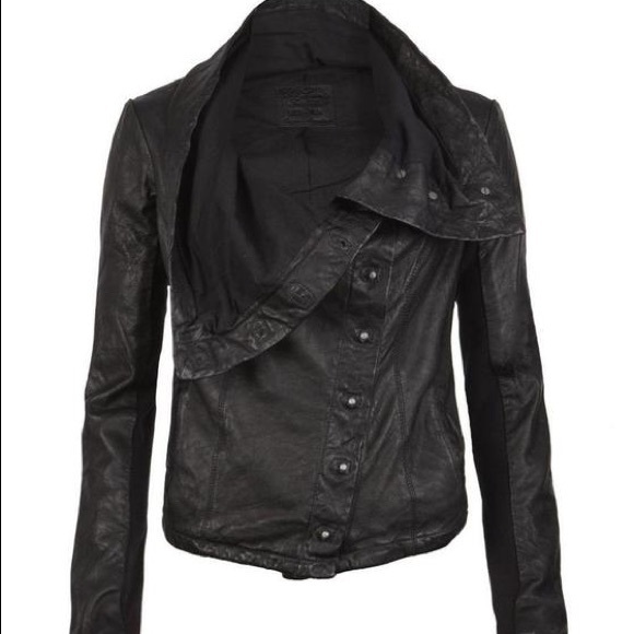 All Saints Jackets & Blazers - All Saints Black Kaito Leather Biker Jacket